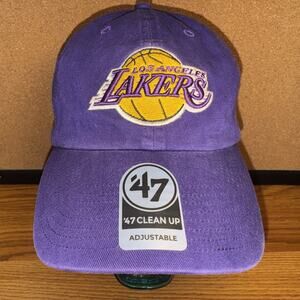 Los Angeles LA Lakers 47 Brand Clean Up Hat OSFM NBA Adjustable Cap Purple NWT